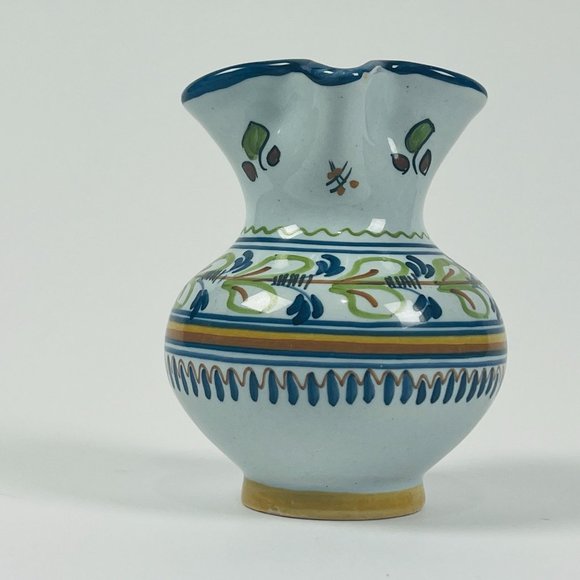 Vintage Talavera Ceramic Pottery 5.5" Creamer Pitcher Vase Mexican Folk Art - Picture 2 of 8